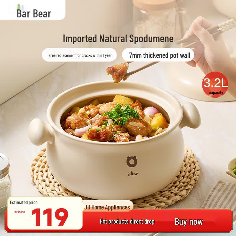 Bear High-Temperature Ceramic Soup Pot