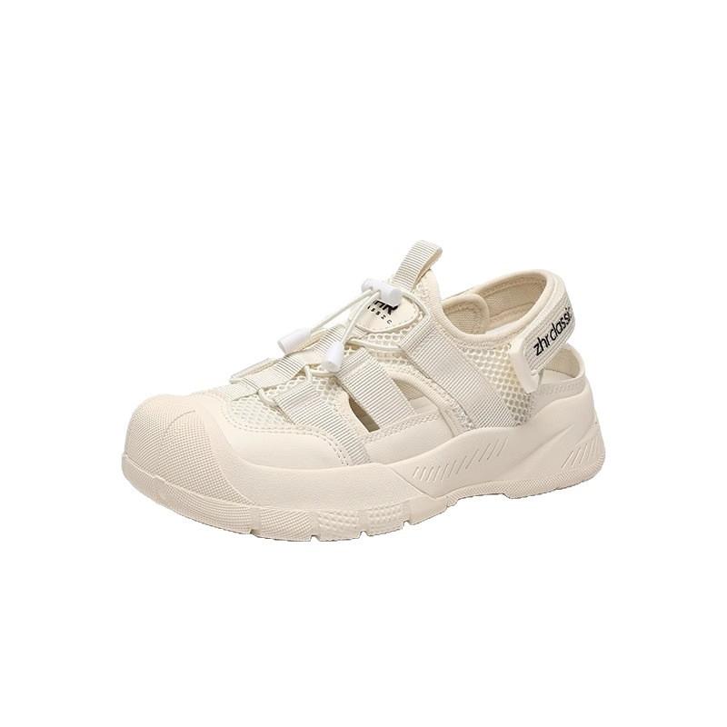 

New Breathable and Versatile Summer Perforated Beach Shoes Sandals White Sneakers and Women s Shoes 37 бежевый