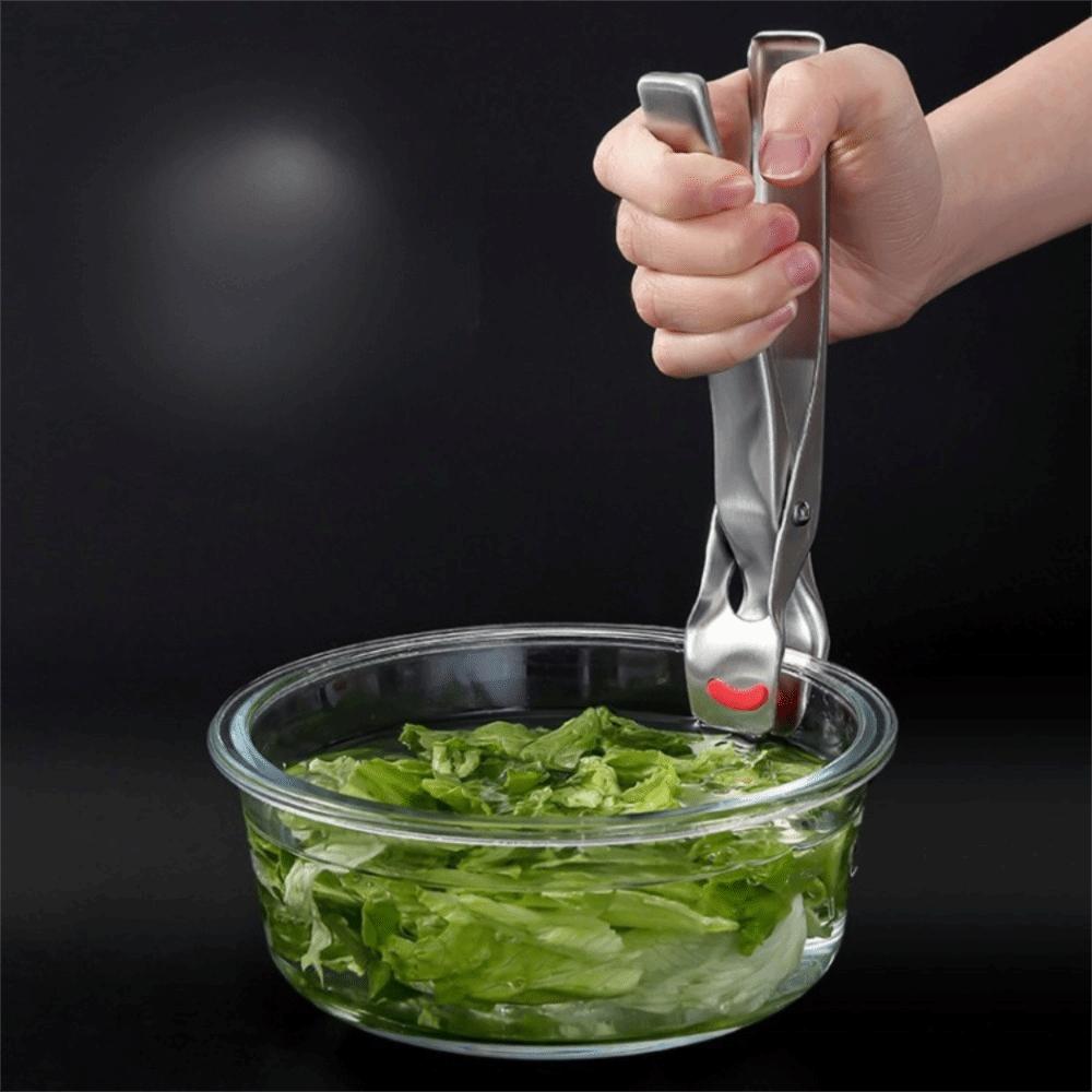 Silicone Head Hot Dish Clip Non Slip Anti-Scald Clip 304 Stainless Steel Plate Gripper  Steamer