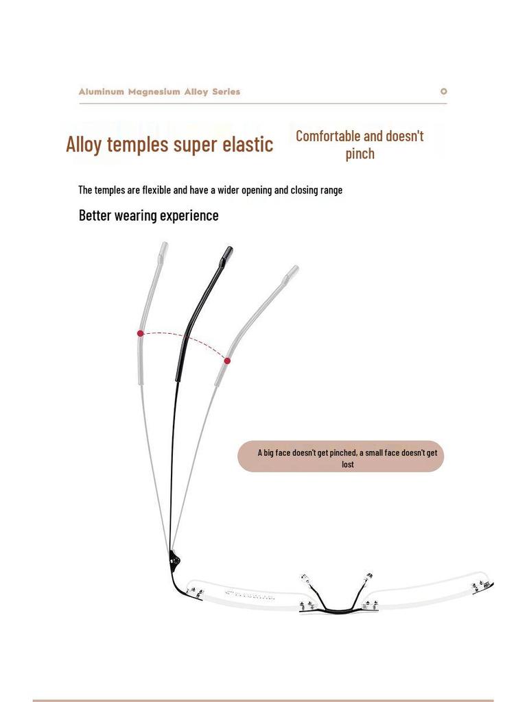 Men's Business Rimless Super Elastic Alloy Eyeglass Frame, Ultralight & Stylish for Myopia