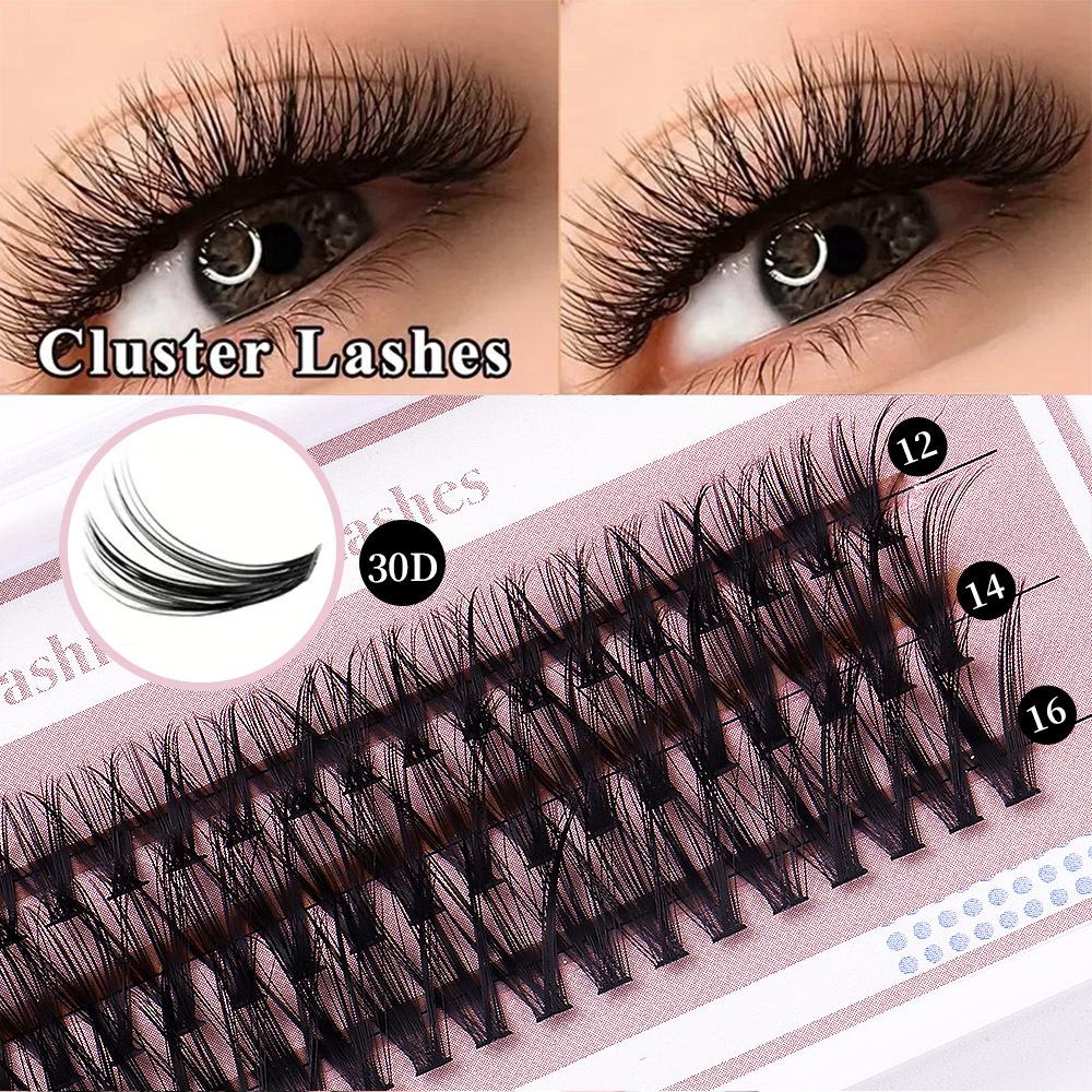 Diy Segmented False Eyelashes 3 Rows 12-16M With Glue Tweezers Set Combination Eyelashes