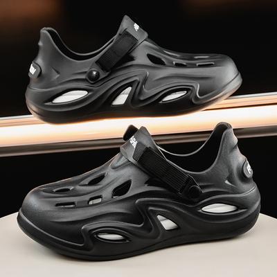 Pantofi noi bărbați EVA impermeabili, papuci de vară pentru bărbați în culori solide, cu goluri, sandale moi slip-on pentru bărbați, șlapi de exterior antiderapanți pentru bărbați