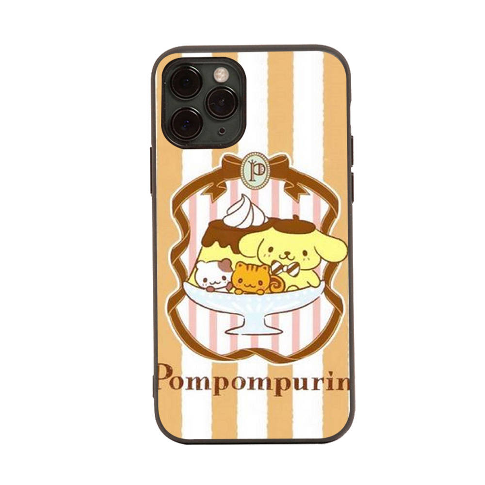 HK31 PomPom Purin Black Sofe Case for iPhone 16 15 Plus 14 13 Pro 8 SE XR XS Max P30 Nova 5T Y5P Y6 Y7 Y8P Y9 Realme C30 C33 C31 VIVO Y36 V27