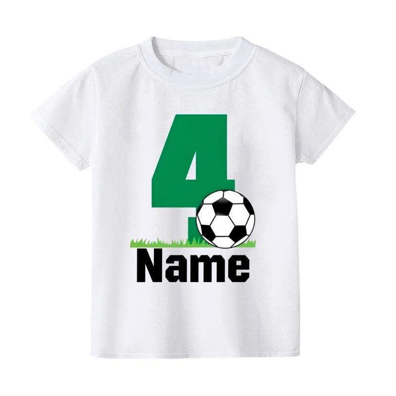 Personalize Football&birthday Print Kid T-shirt Casual Short Sleeve Child Tshirt Fashion Round Neck Child Tee Top Summer Clothes