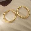 6CM Large Gold Brass-Plated Round Hoop Earrings for Women - Thick, Simple European American Style