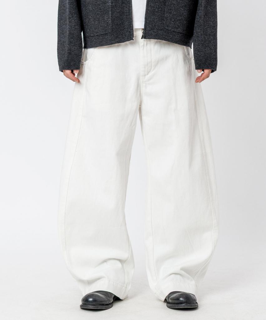Tegseu Tx307 Curved Baggy Balloon Denim (Ivory)