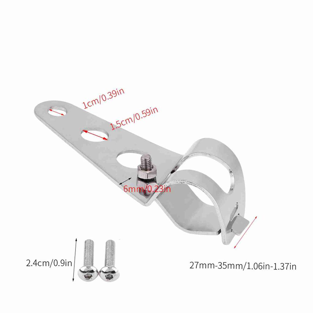 1 Pair Stainless Steel Motorcycle Hdlight Bracket Fork Small Mount Stand Support (Black)