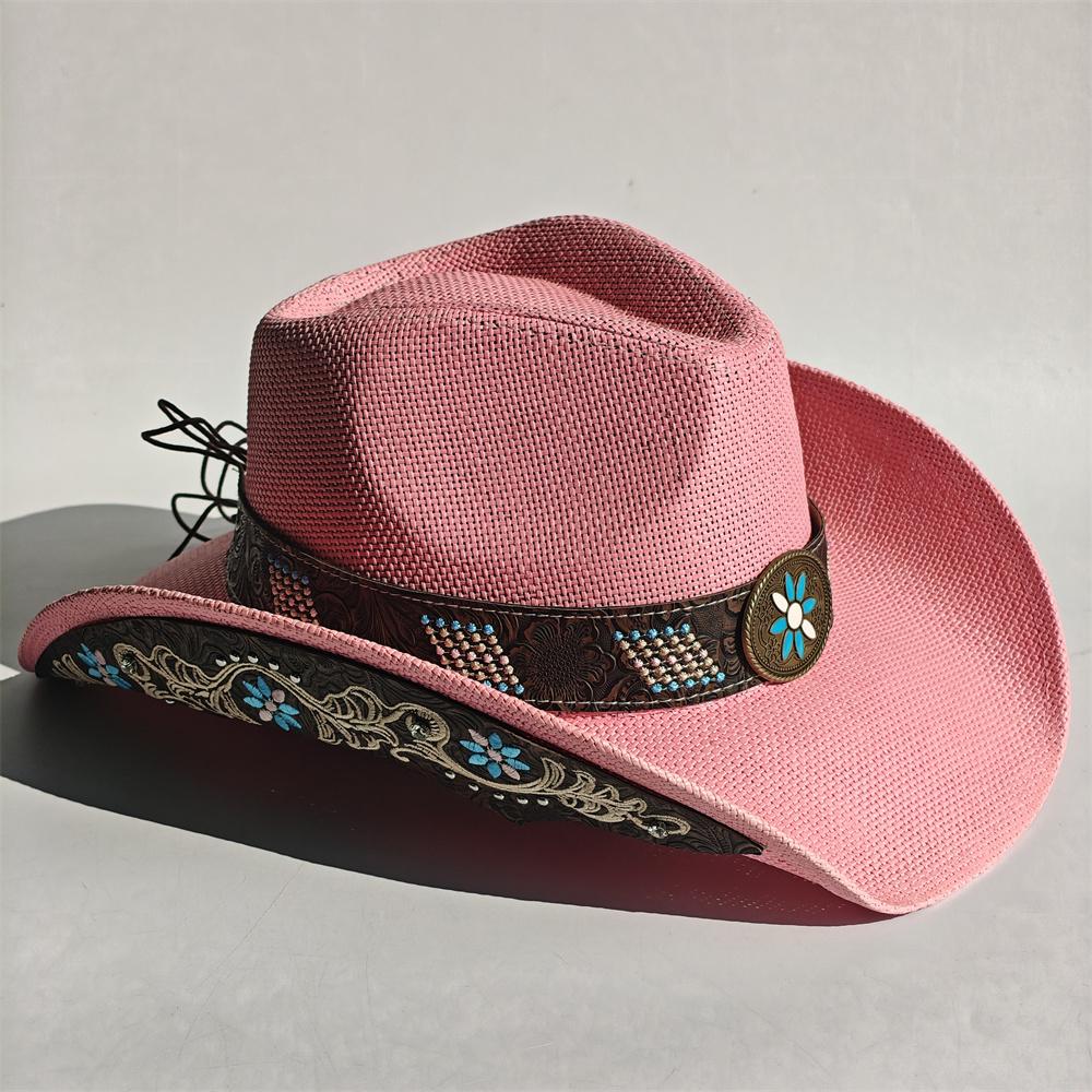 New Embroidery Accessories Straw Cowboy Hat For Women And Men – Western Sun Hat For Country Concert Rodeo And Cowgirl Outfit