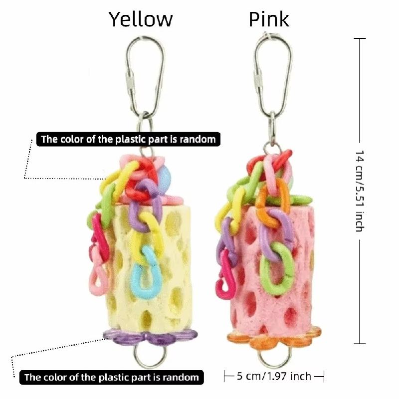 Colorful Parrot Chewing Toys Interactive Hanging Hamster Grinding Stone Bite Resistant Mouth Molar String Parrot Cage