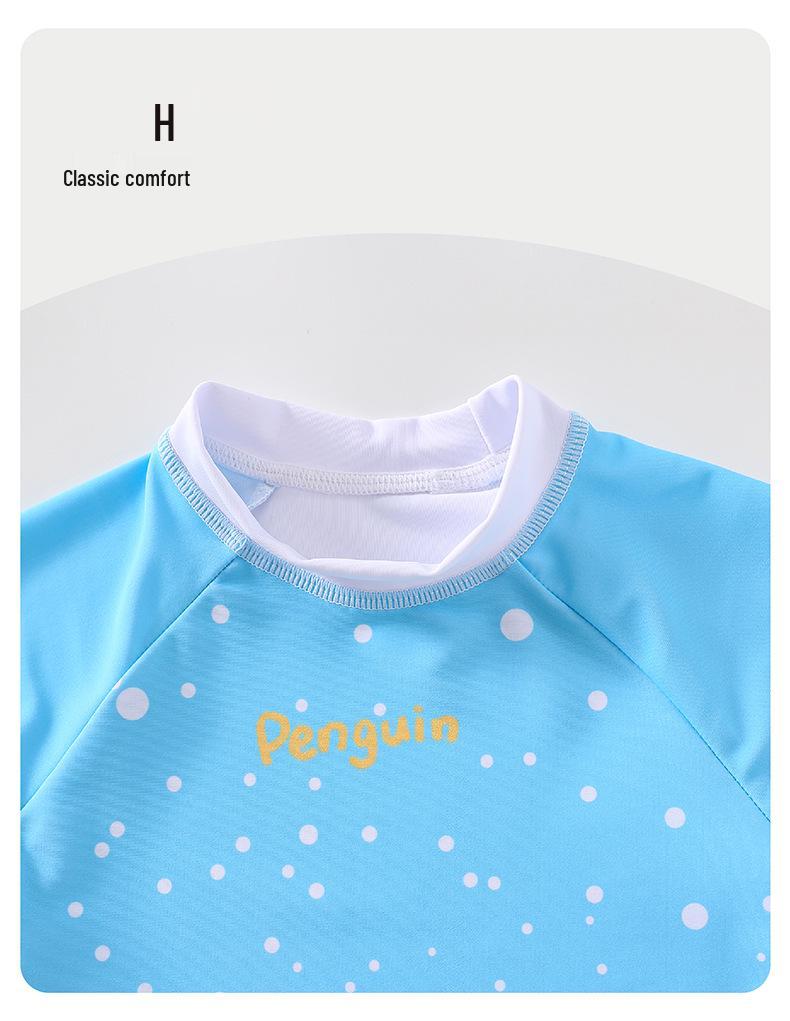 2026 Boys' Two-Piece Swimsuit, Ages 2-6, Cute Cartoon Design, Sun Protection, Quick Dry Swimwear.
