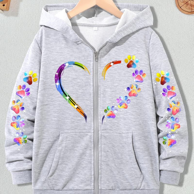 Cat Paw Print Heart-shaped Fashionable Casual Jacket Sports Jacket, Smooth and Comfortable Skin Friendly Spring and Autumn Style