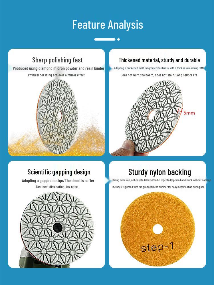 Three-Step Polishing Disc for Marble, Granite & Quartz Stone Grinding