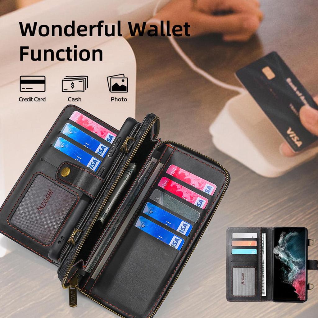 Huawei P40Pro Crossbody Wallet Leather Case with Card Slots, Suitable for A53 and S22U. European and American Style.