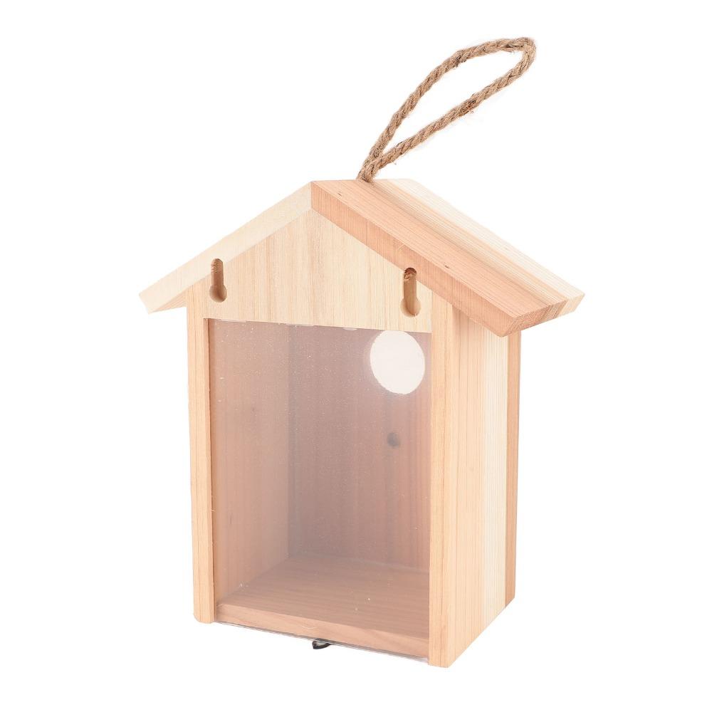 1pcs See Through Design Window Bird House Suction Cup Mount Transparent Bird House Outdoor Decor