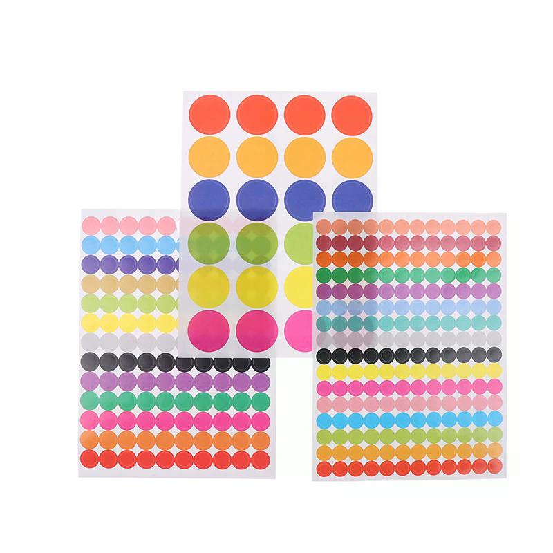 10 Sheets Circle Party 6-45mm Classroom Diary Polka Office Marking Dot Stickers Toys Decoration Colored Sticker