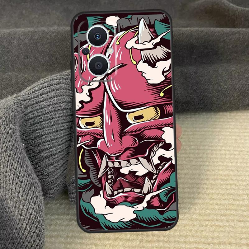 Hannya Demon Oni Phone Case For OPPO Reno 12F 12 13 F 11 8T 7 8 10 Pro OPPO Find X5 Lite X3 X6 X8 Pro Cover