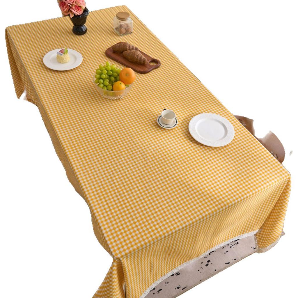 Plaid Print Small Fresh Pastoral Tablecloth Tablecloth Household Cover Towel Lace