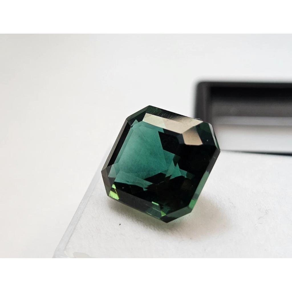 8+ Ct Green Color Tourmaline & Stud Making Asscher Cut Fabulous Loose Gemstone