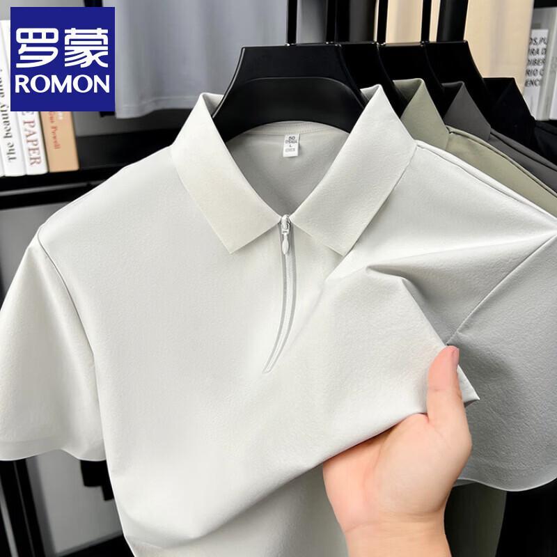 Men's Ice Silk Half-Zip Polo T-Shirt