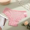 Seamless Lace Trim Briefs Transparent Perspective Underwear Breathable Women Lace Panties  Female