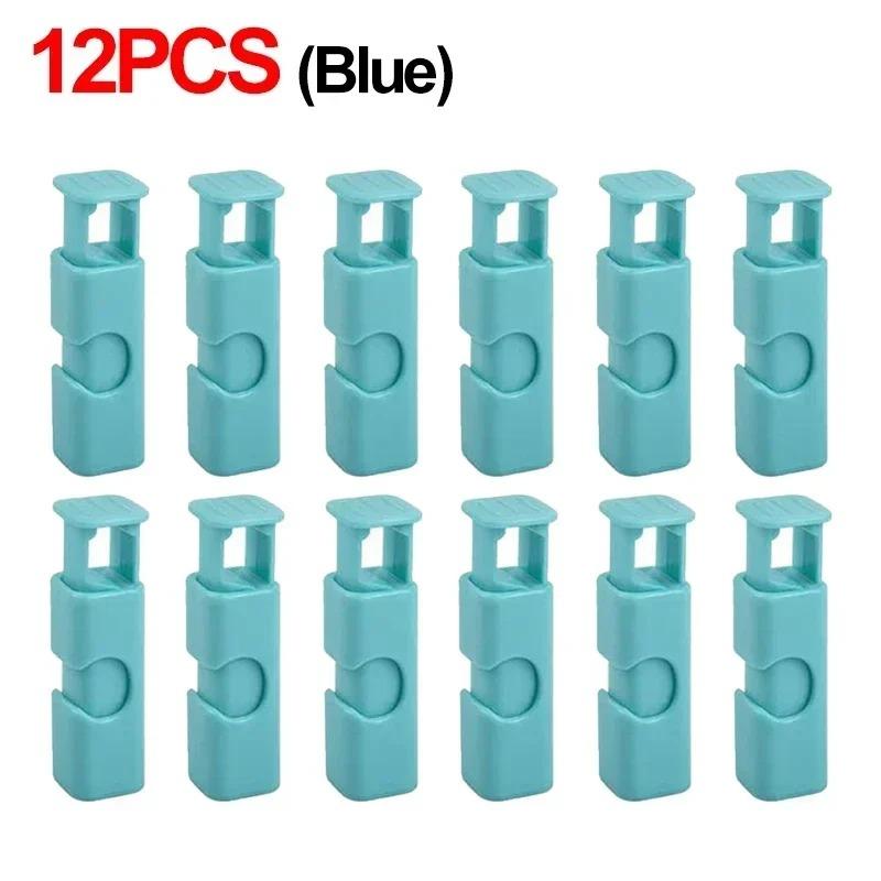 12 PCS Squeeze Bread Bag Clips Reusable Fresh Food Seal Plastic Clip Snack Bag Seal Spring Clip Home Kitchen Storage