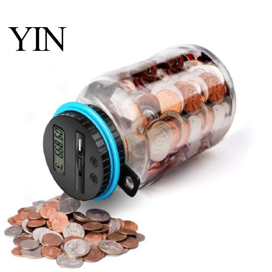 Educational Money Box for Children Digital Coin Bank with Intelligent Counting, Safety Padlock ABS Transparent Counter LCD Display Savings Jar,