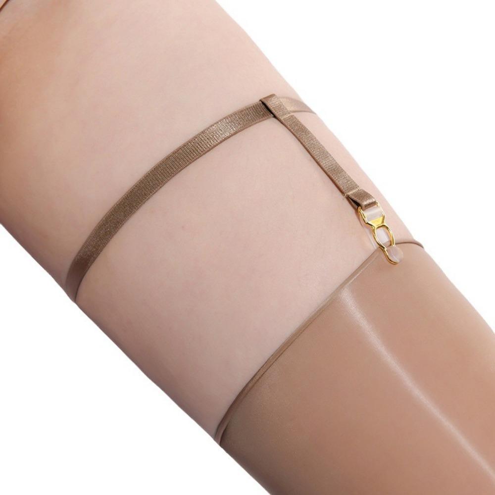 Cross-border 912-pin Thin Oil-permeable Black Silk Stockings 8D Sexy Women's Leg Ring Buckle Adjustable High Socks