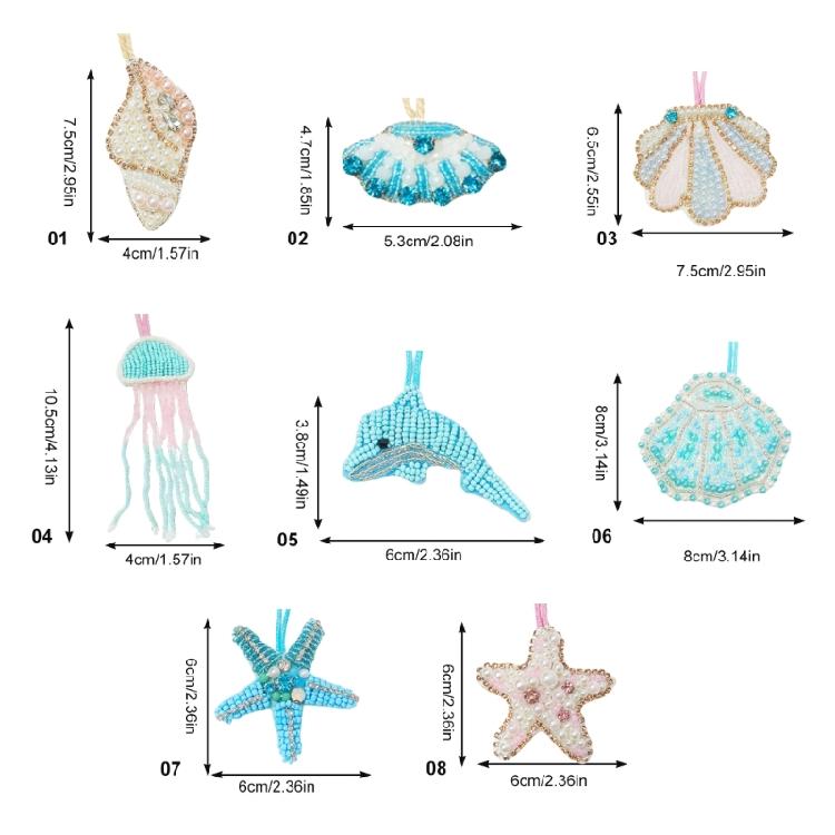 Lightweight Marine Themed Pendant For Bag Decoration with Coral And Shell Themed Bag Accessory Charm Backpack Decors