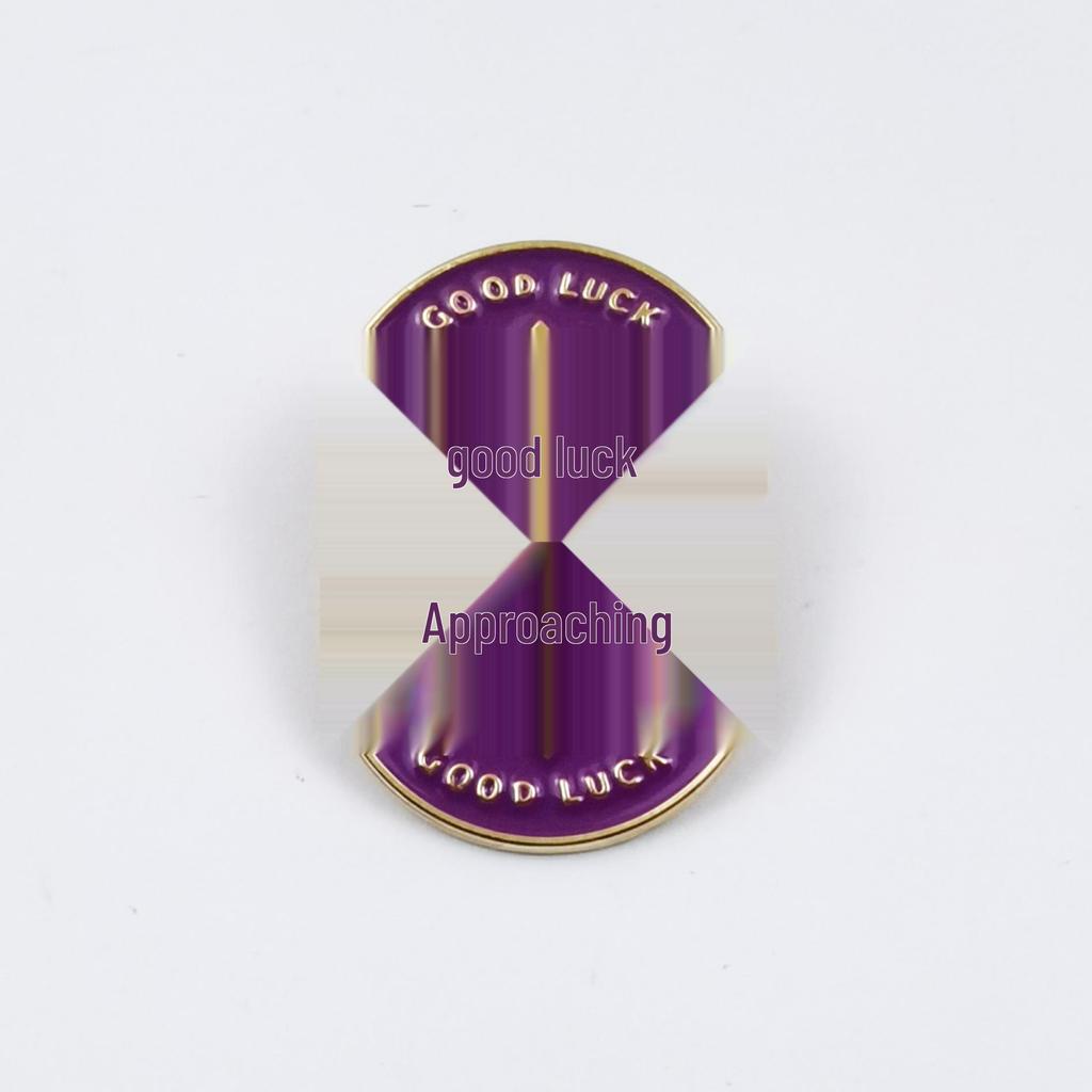 Inspirational Chinese Character Cartoon Brooch: Study Encouragement Enamel Badge for Backpack