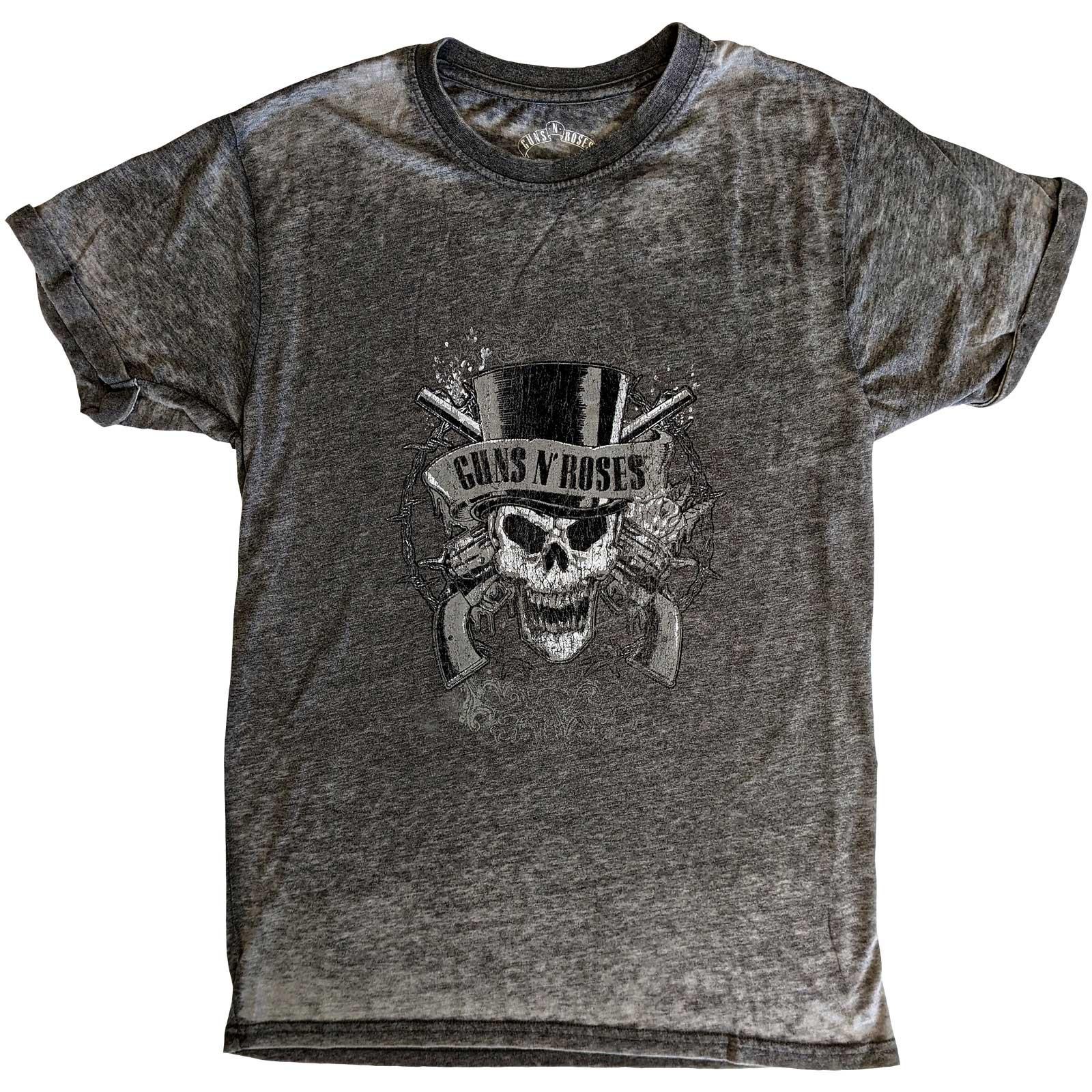 Guns N Roses T-Shirt: Faded Skull (Burnout) OFFICIAL NEW L
