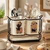Cute Cat Kitchen Storage Basket Standing Durable Cutlery Holder Organizer No-drill Utensil Drying Rack Household
