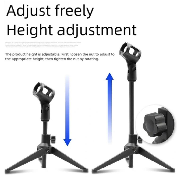 Foldable Microphone Stand Tripod Holder With Stable Base Supports 1.5kg Weight For Professional Voice Recording