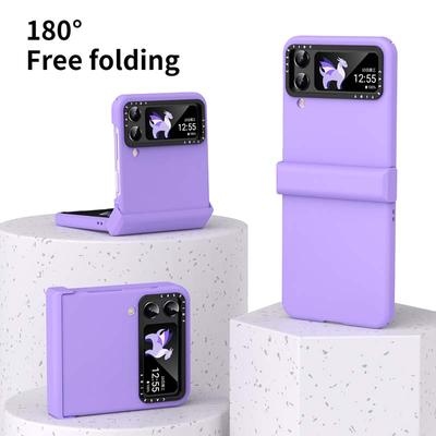 Hinge Protection Phone Case For Samsung Galaxy Z Flip 3 Flip 4 Mobile Phone Four Corners All Inclusive Solid Color Case Cover