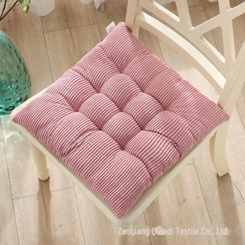 Solid Color Corduroy Cotton & Linen Seat Cushions for Window, Office, and Dining Chairs