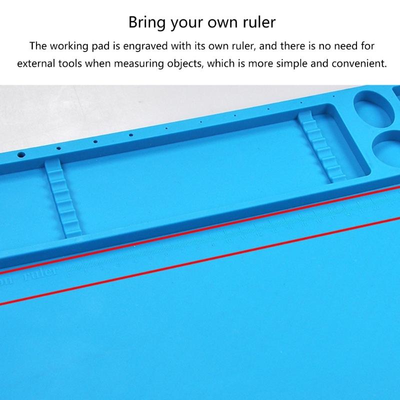 Silikon Lötpad Schreibtischplattformmatte für Lötstation Lötkolben Telefon PC Reparatur Magnetisch Hitzebeständig