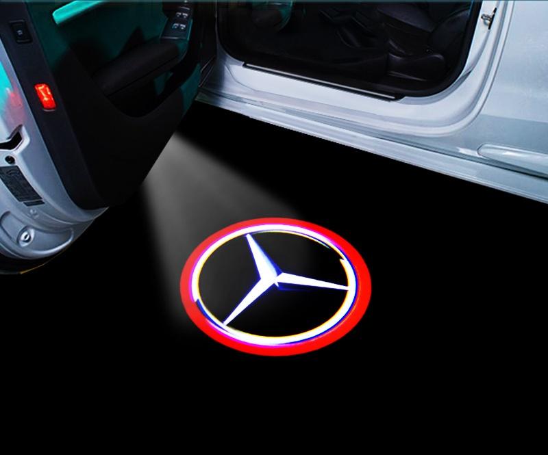 2/4ks LED světlo pro přivítání na dveřích auta Projektor loga Pro Mercedes Benz W212 W205 AMG ML W166 W176 W177 W213 W246 GLB GLC GLA GLS GLE