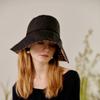Daks Women S Black Check contraSt Linen Floppy Hat Dche6e122bk