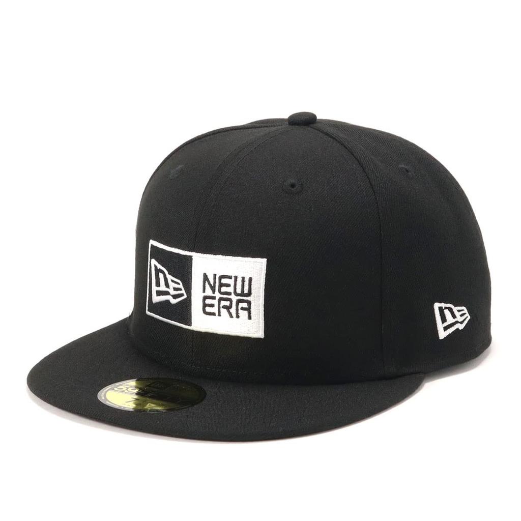 [New Era] Cap 59FIFTY Box Logo BlackBox Logo 7 12 5950 BOXLOGO BLK WHI 25J