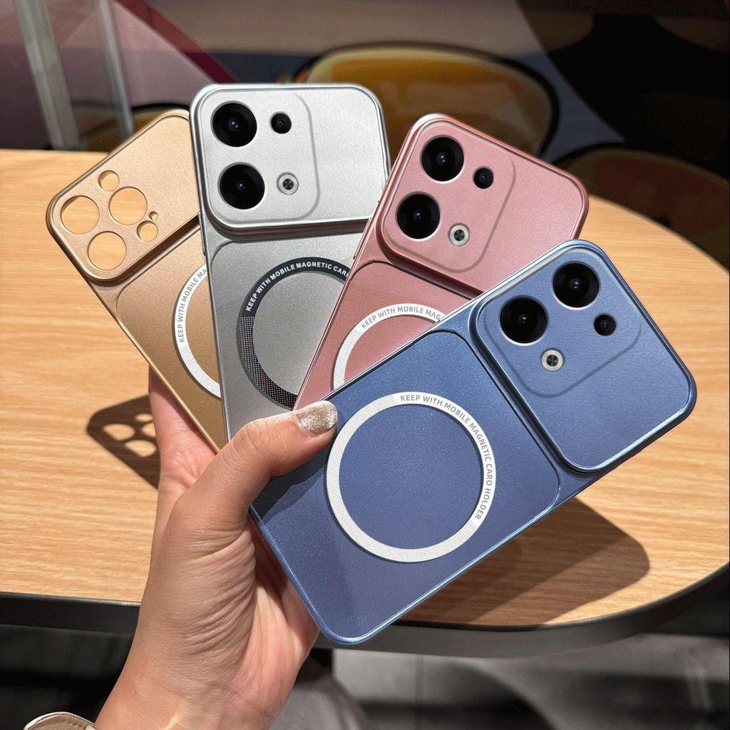 Metallic Finish Magnetic TPU Phone Case for OPPO Reno13 5G Shockproof Matte Soft Cover