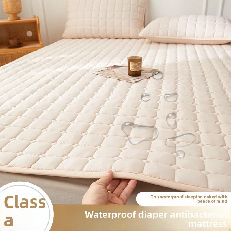 Polyester Bed Mattress Protector With Nonslip Waterproof Cover For Home And Dorm Use