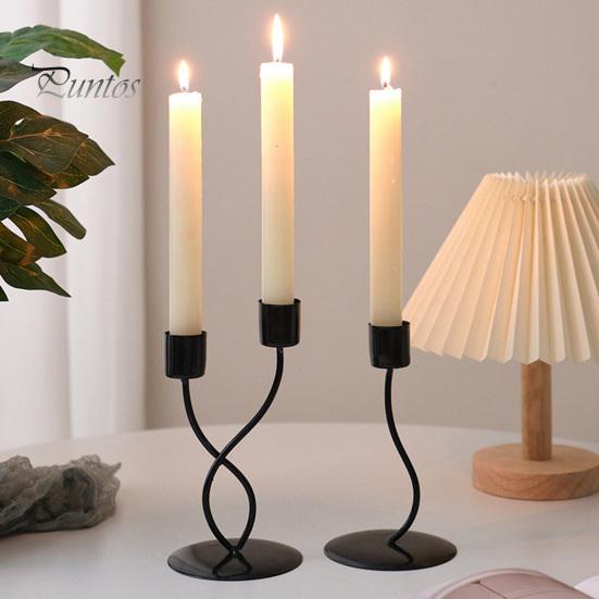 Taper Candle Holder Metal Curved Candle Holder Table Centerpiece Tapered Pillar Candles Holder for Wedding Festive Decor