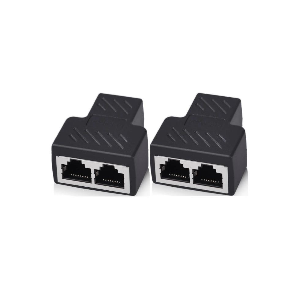Network Rj45 Cable Port Network Cable Splitter Extender Plug Adapter Connector Split Into Two Splitter Coupler Cable Extender