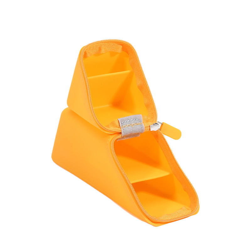 Portable Soft Silicone Pencil Case With High Aesthetic Large Capacity Vertical Silicone Pencil Case With Zipper Pocket Suitable For Desktop Use