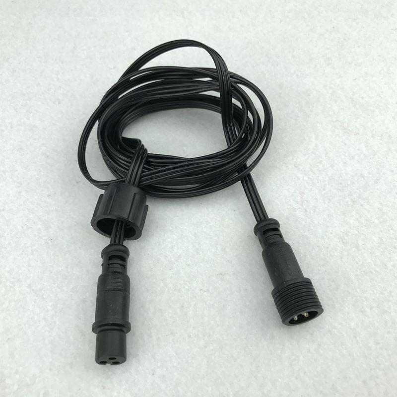 xConnect Type BLACK Flat 18AWG 3 Core Waterproof Extension Cable,one End with Male,the Other End with Female