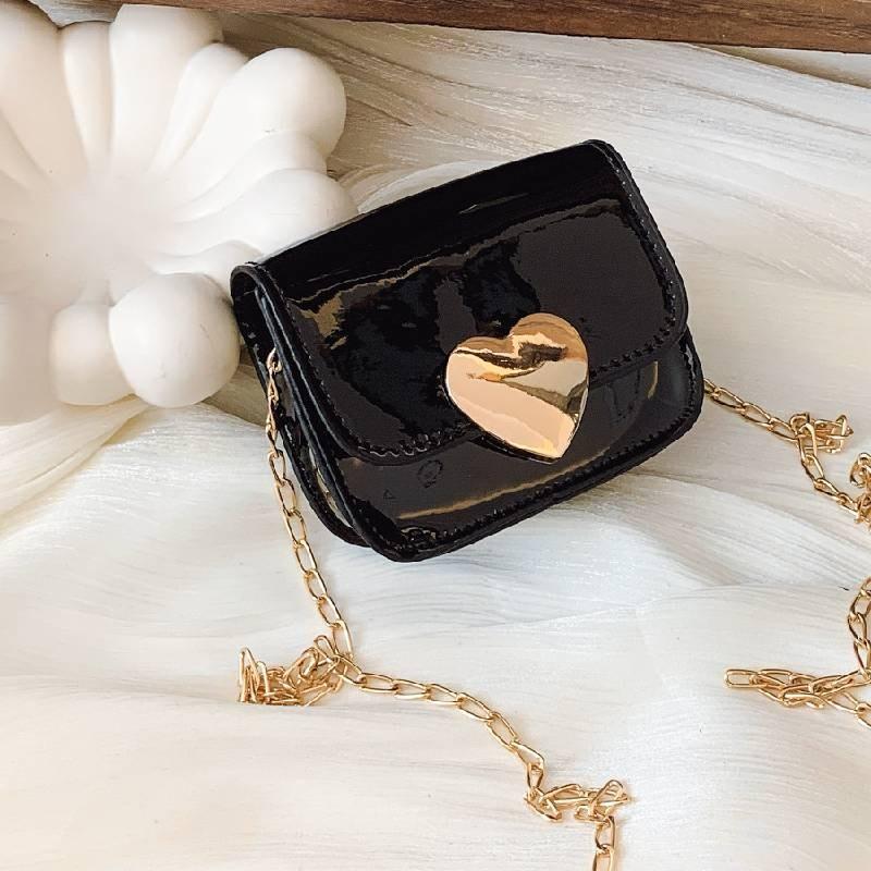 Childrens Pu Girls Peach Heart Mirror Bag Lightweight Kindergarten Material