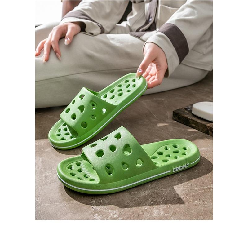 Summer Large Size Non-slip Water Leakage Quick Dry Hollow Indoor Couple Thick Bottom Sandals Slippers