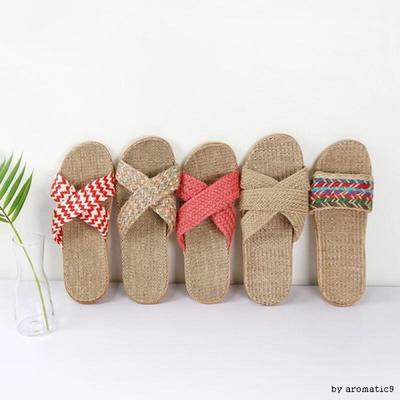 Summer Office Beach Light Linen Slippers Summertime
