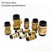 Brass PE Check Valve One-way Valve Double Union Horizontal Double Connection, Horizontal/vertical Double Hot Melt Check Valve