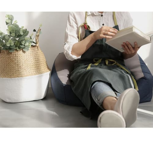 DXTOXS Linen Neck Scarf, Cafe Style, Simple, Stylish, Natural, Scandinavian Style, Solid Color, Covers the Buttocks, with Pocket, Unisex