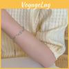 Eye Cat Minimalist Stone Beaded Bracelet For Women Irregular Steel Titanium